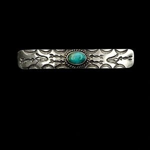 Fred Harvey Era Navajo Native American Sterling Silver Natural Turquoise Pin
